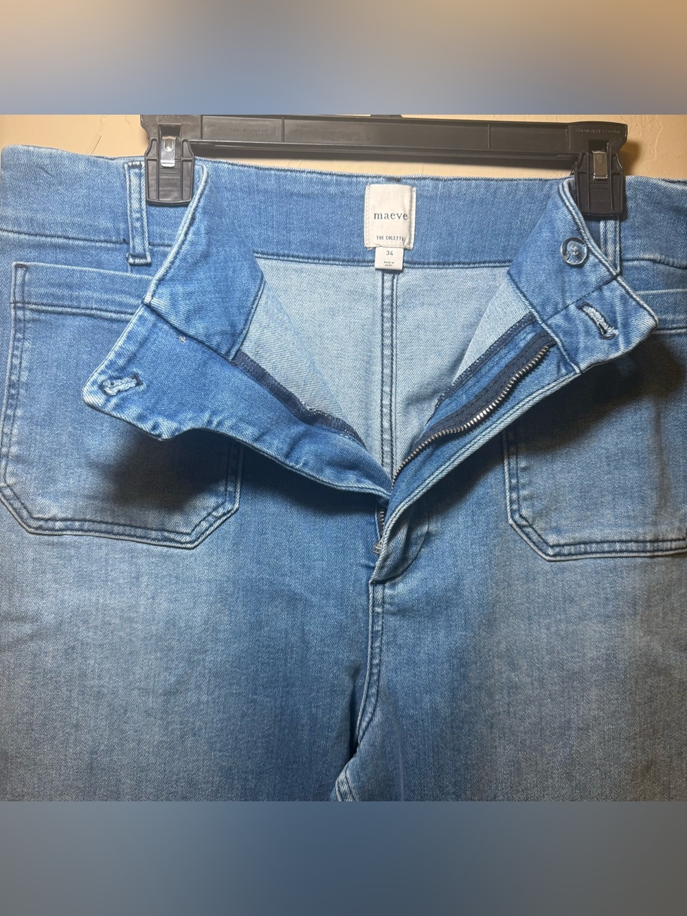Anthropologie Maeve Colette Cropped Wide Leg Denim Size 34 Minimalist Chic - Picture 8 of 13